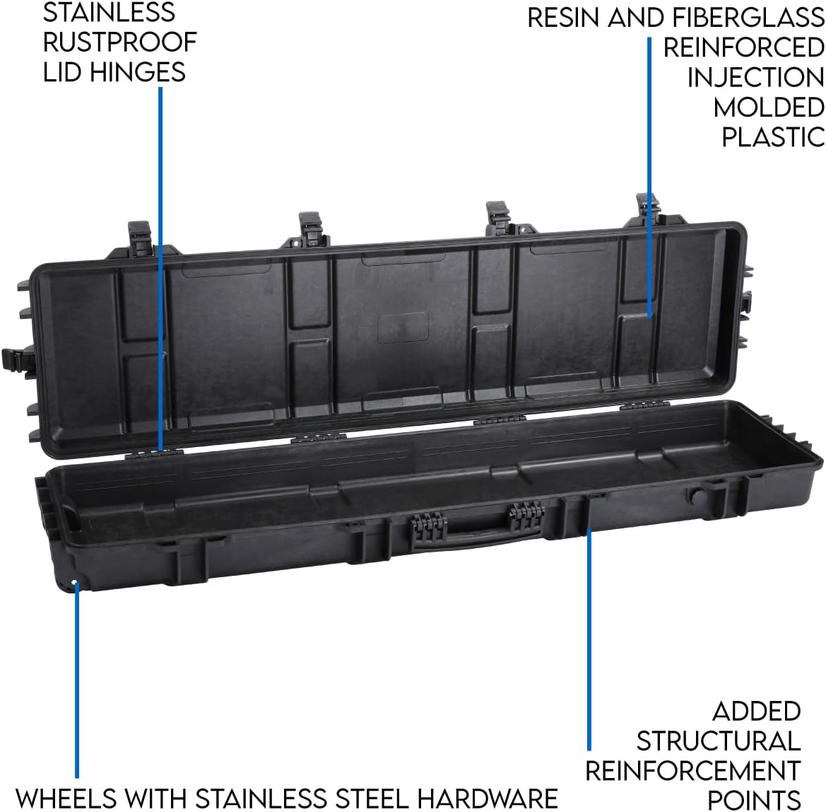 DCB Cases - Element 1387 | 54 Inch Tactical Rifle Hard Case | IP67 Waterproof | Customizable Pluck Foam Insert | Foldable Handle | Resin-Reinforced Injection Molded Plastic | 6 Latch System - Image 6
