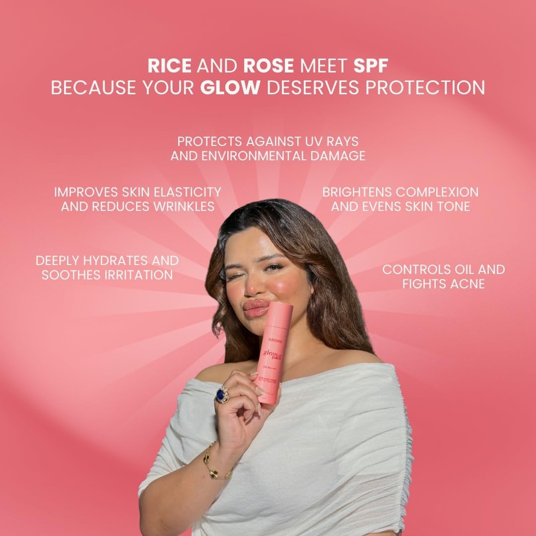 Suroskie Glow Up Juice SPF 35 PA++++ 100ml | Rose & Rice Toner Korean Skincare for Glass Skin | UV Rays Protection | Brightens & Smoothens | Dewy Mist for All Skin Types | Dermatologically Tested - Image 5 thumbnail