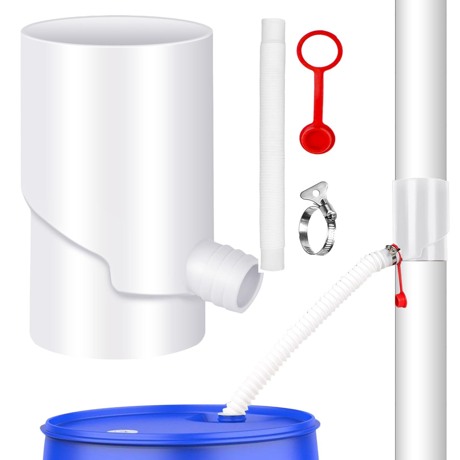 Système de récupération d'eau de pluie Teksome avec kit de dérivation pour gouttière résistant