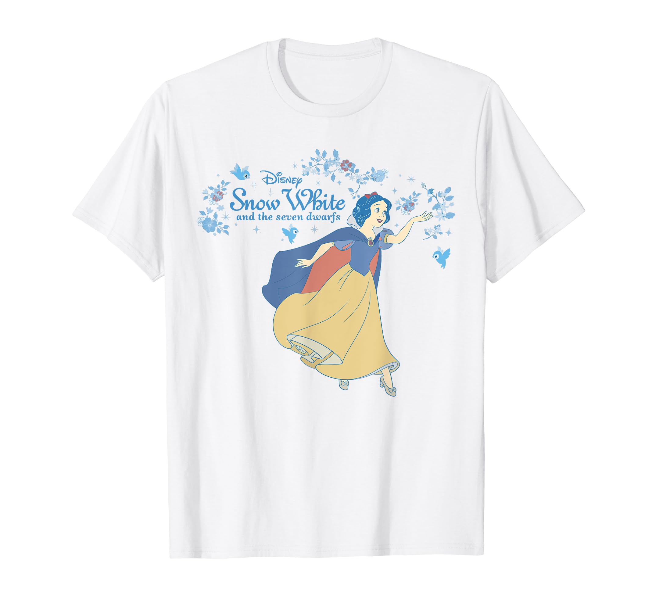 Amazon | ディズニー 白雪姫 花柄 鳥 ロゴ Tシャツ | Tシャツ