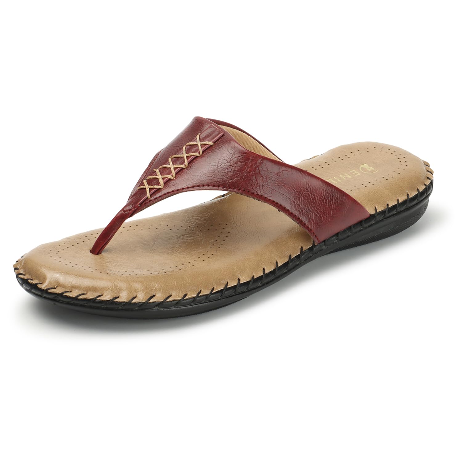 Denill Women Soft Bottom Fashion Slipper Sandal (Maroon, numeric_7) (B0CD1TKZK9) Amazon Price History, Amazon Price Tracker