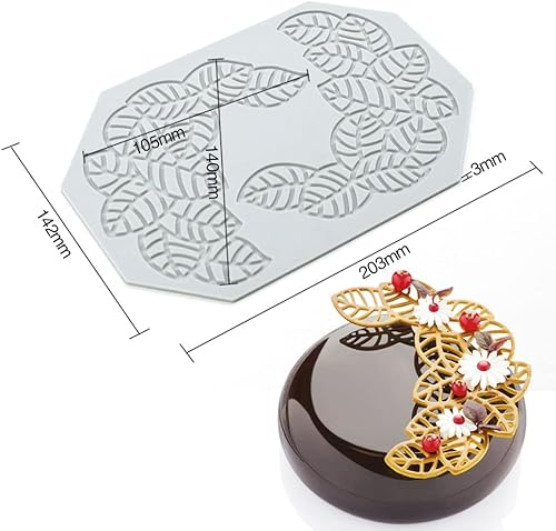 Miniatura 2 de Moldes de silicona de hojas huecas, moldes de chocolate con forma de corazón, geometría, molde de silicona 3D, molde de hojas de caramelo de