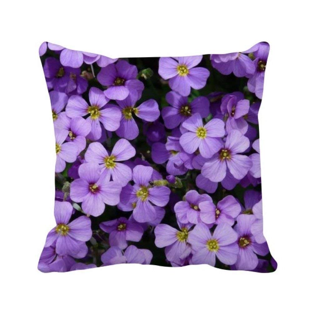 Housse de coussin carrée romantique violette à motif floral pour décoration de salon
