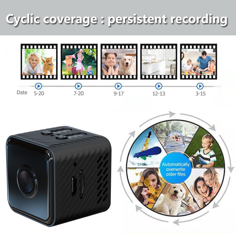Caméra Sport Vision Nocturne Livreur Caméra Corporelle SUJAHHUJIQ 1080p - Enregistrement 6h - Détection Mouvement - Clip Camera Voyage