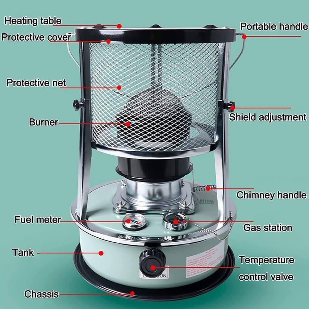 Indoor Kerosene Stove Heater, Silent Kerosene Stove Heater,4.5L Kerosene Tent Stove, Portable Kerosene Heater, Heating Without Electricity Indoor