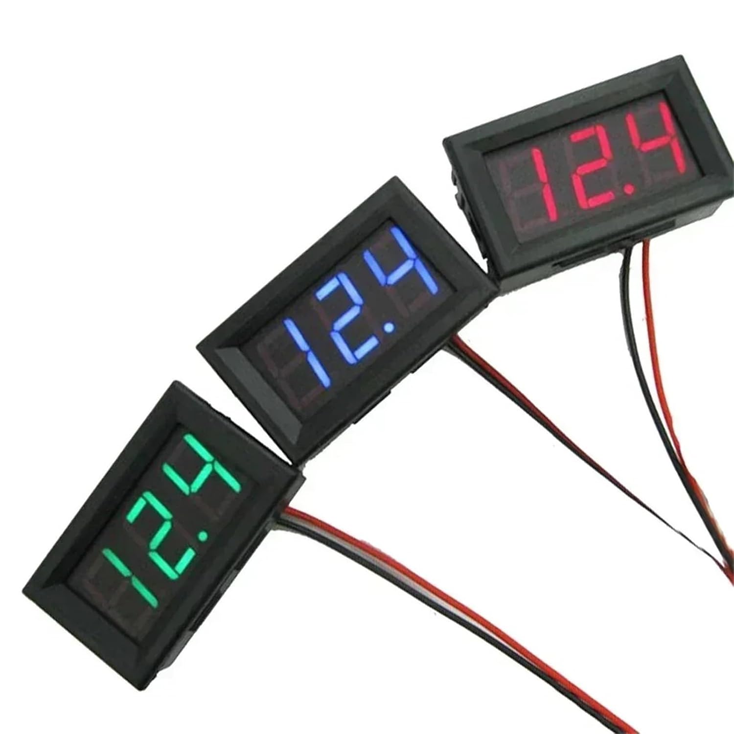 LEDデジタル電圧計 0.56インチ 0V-30V 4.5V-30V表示 電圧計 ミニテスター 1個(2 Wires-4.5-30V