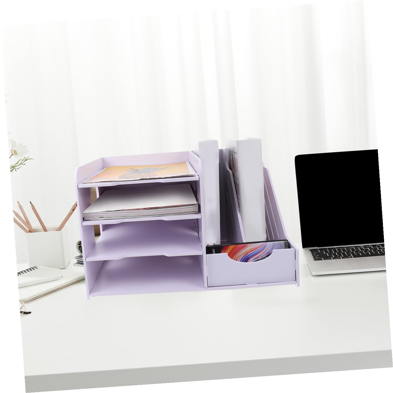 Mehrschichtiges Schreibtisch-Aktenregal – Praktischer Büro-Aktenhalter für effizientes Sortieren und Aufbewahren von Dokumenten, ideal für Zuhause und Büro