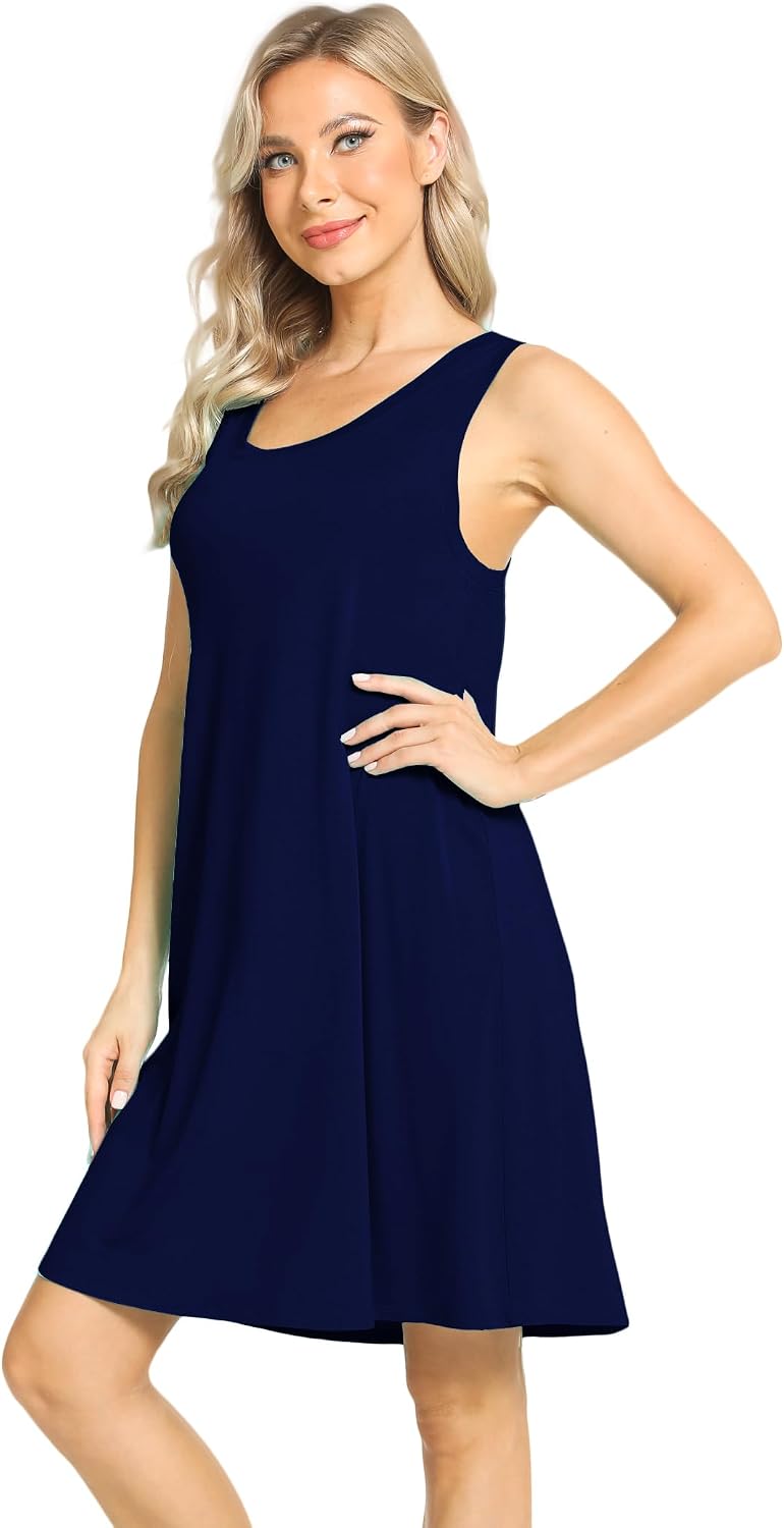 GYS Bamboo Viscose Sleepwear for Women Sleeveless Nightgowns Soft Tank Sleep Shirts Ladies Pajama Night Dress