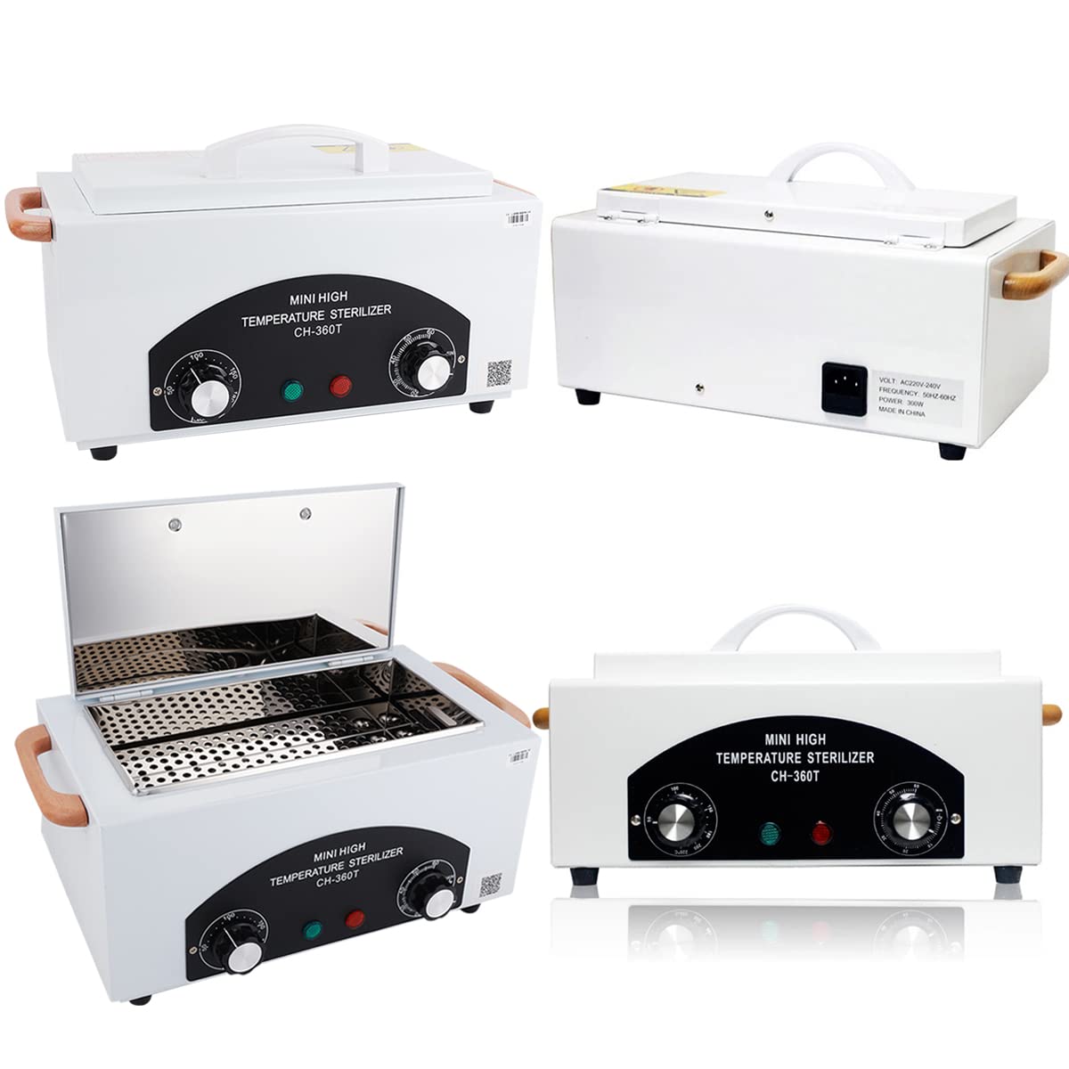 Desinfección Esterilizador Aire Caliente, 300W 1.5L 200℃ Esterilizador Calor Seco Esterilizadors Alta Temperatura EsterilizadorsHerramientas para Uñas con Temporizador y Luz Indicadora para Peluquería