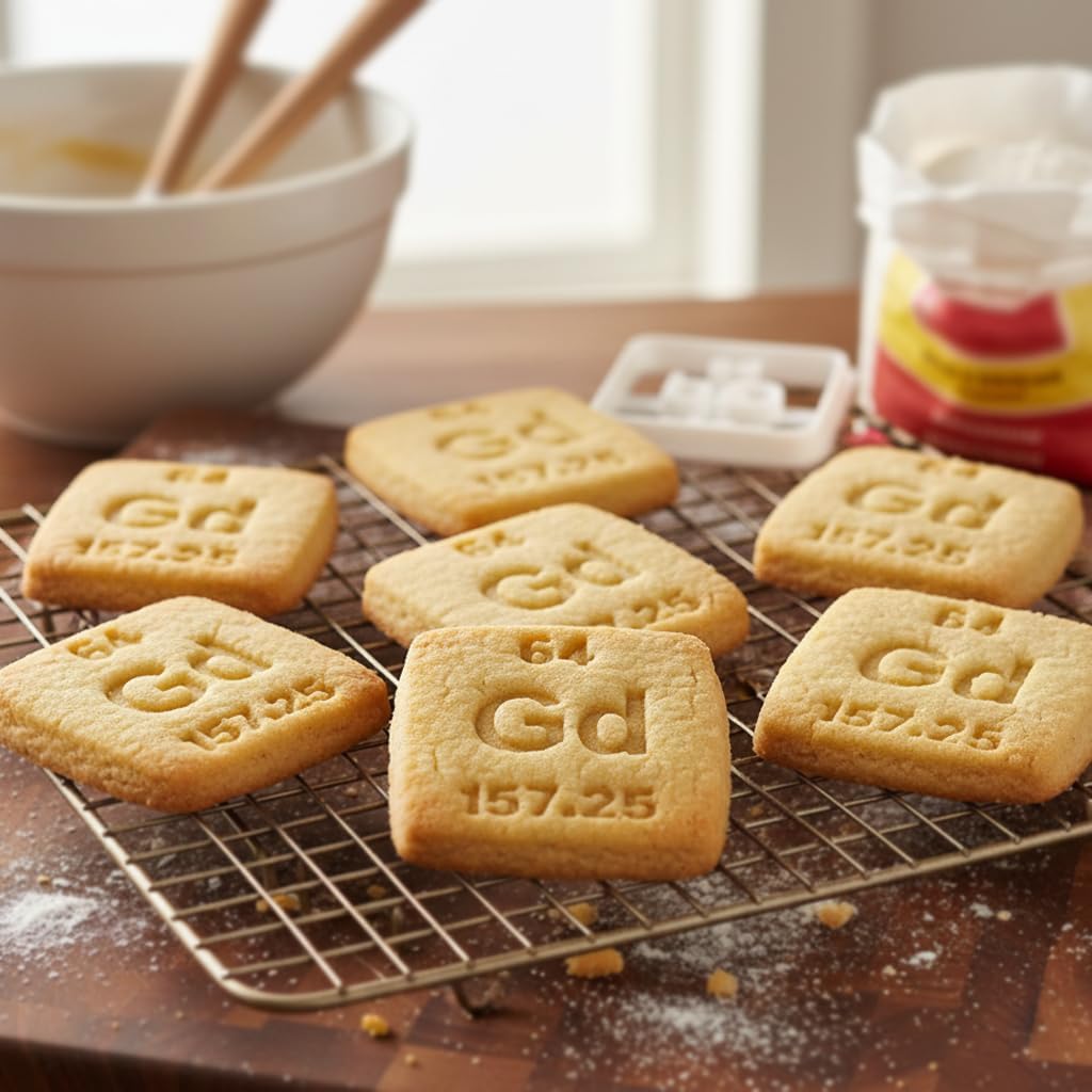 BAKERLOGY Set of 3 MRI Cookie Cutters (Design: MRI Machine, Periodic Gd, and Strong Magnetic Field Warning Sign)