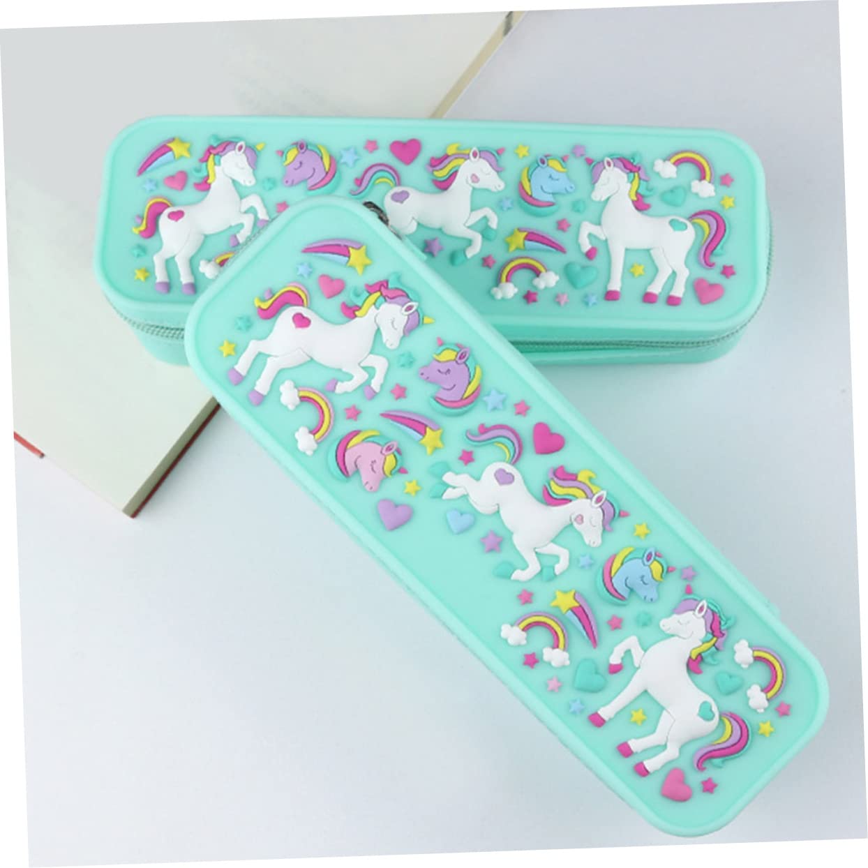 Tofficu 2pezzi Astuccio Silicone Per Capacità Design Per Scuola e Organizzatore Cancelleria Per Ragazze e