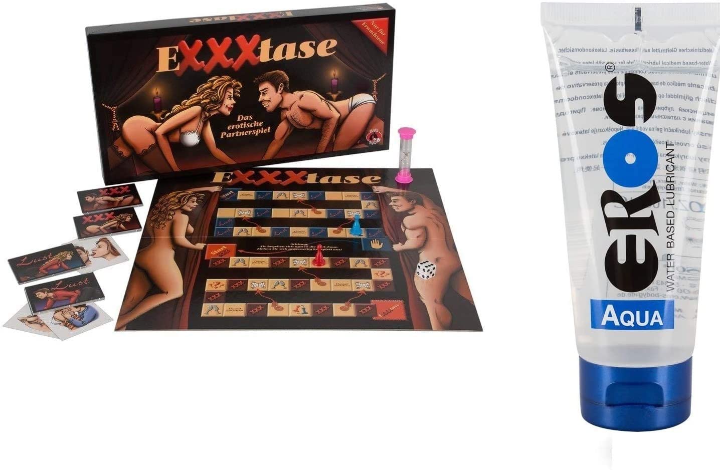 Erotik Set mit Gleitgel Brettspiel Sex für Erwachsene Erotikspiele |  Sexspiele | Partyspiele | Paarespiele | Vorspiele | verschiedene  Gesellschaftspiele ab 18 Jahre (Spiel Exxxtase) : Amazon.de: Drogerie &  Körperpflege
