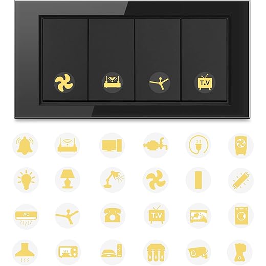 GLUN Vinyl Switch Board Stickers 38 Icons