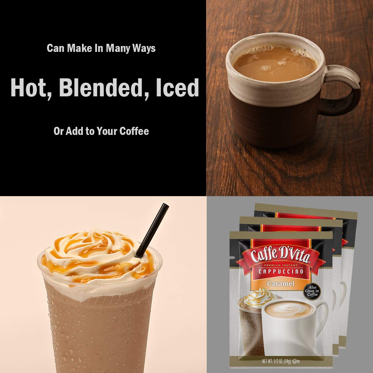 Amazon.com : (24 Pack) Caffe D'Vita Caramel Cappuccino Mix