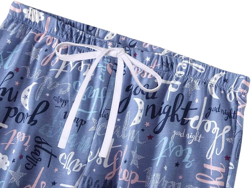 ENJOYNIGHT Women's Capri Pajama Pants Lounge Causal Bottoms Print Sleep Pants - Image 2