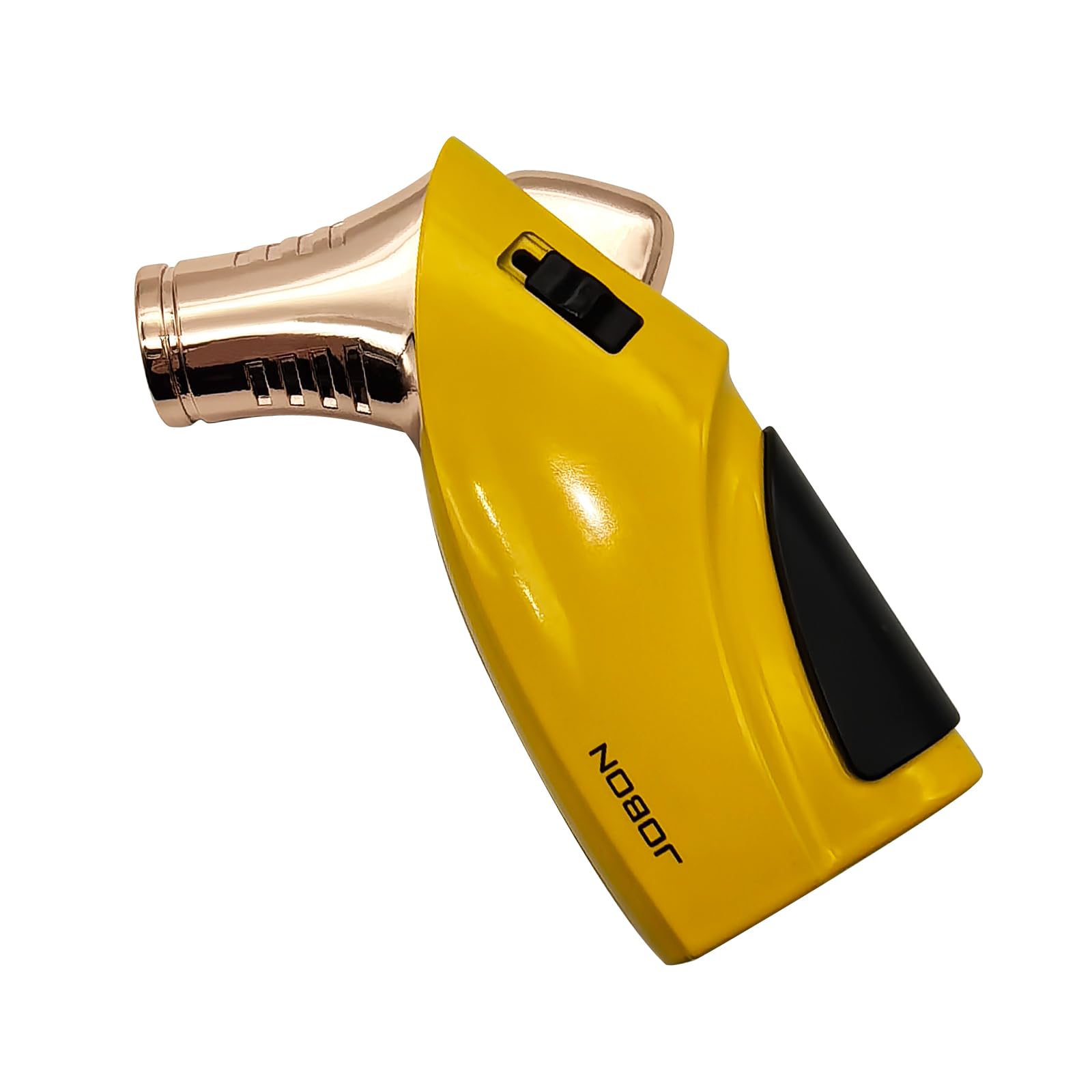 JOBON Torch Lighter, Triple Jet Flame Butane Lighter with Punch and Safety Lock (Butane Gas Not Included) (Yellow)