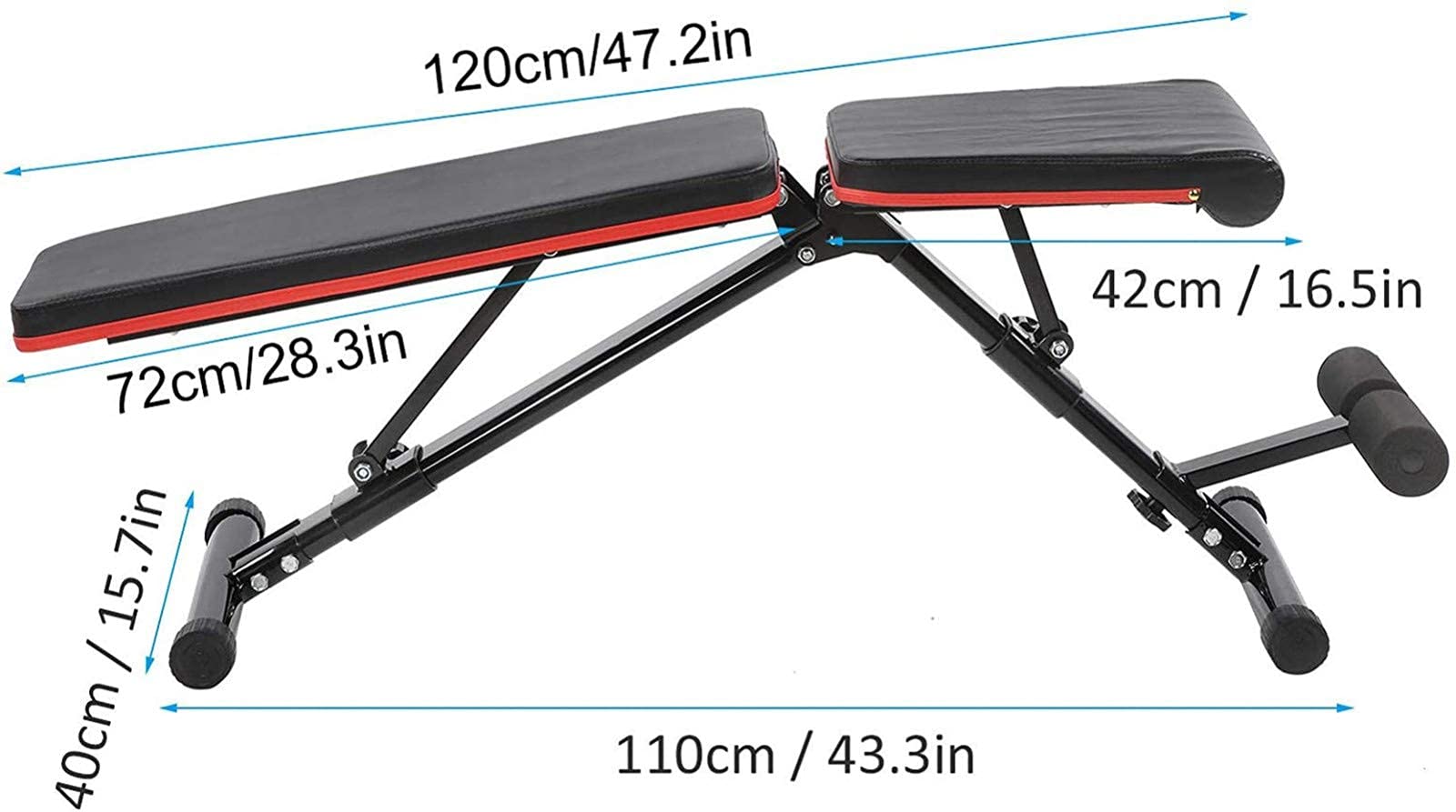 Panca Pesi Pieghevole,Sgabello Multifunzionale Con Manubri Pieghevole, Sgabello Con Manubri Regolabile, Per La Casa In Ufficio In Palestra, Carico Massimo 250Kg