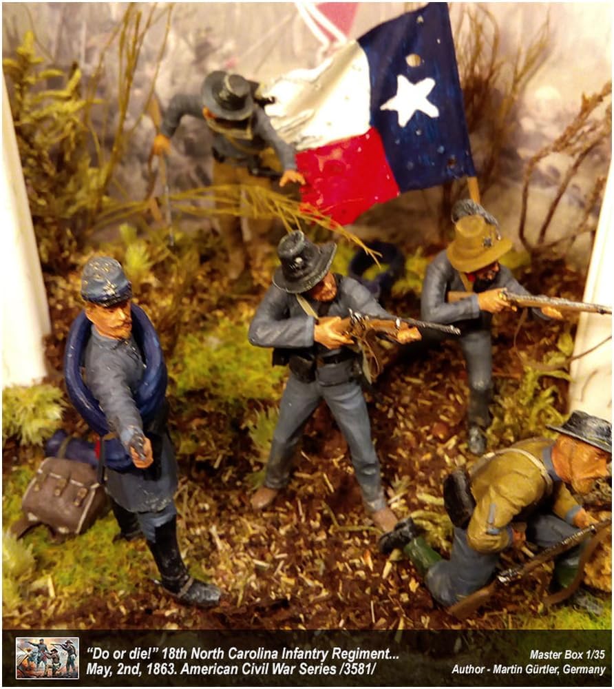 Master Box MB35081 1/35 Civil War Confederate Infantry 4 Soldiers 1860s Plastic Model