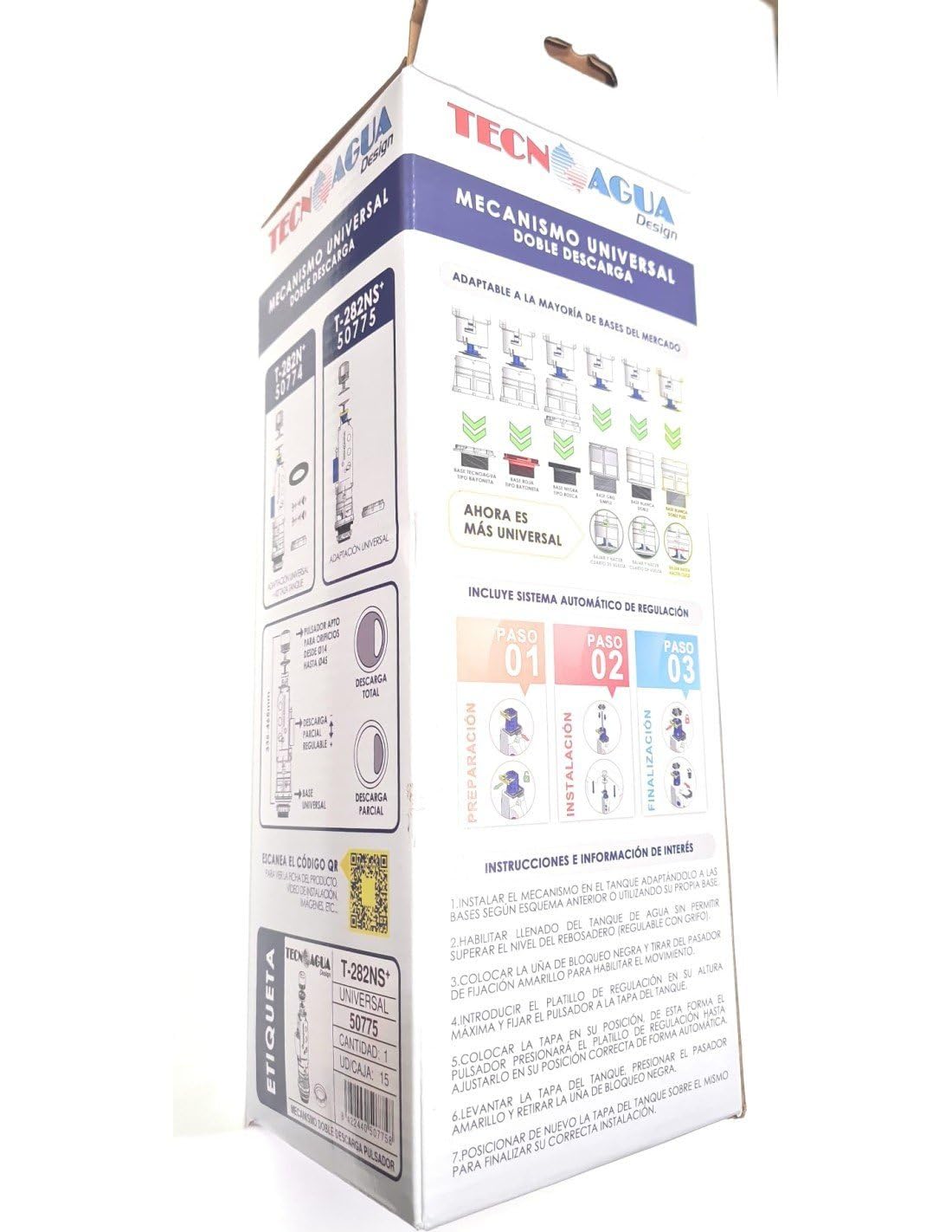 Hidrotecnoagua accesorios wc - Mecanismo doble descarga por cable t-282s