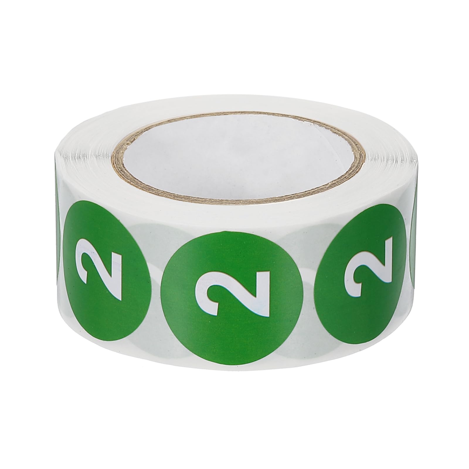 PATIKIL 1 Inch Number 2 Stickers, 500 Labels Circle Dot Stickers Adhesive Home Organization Warehouse Office Management, Green