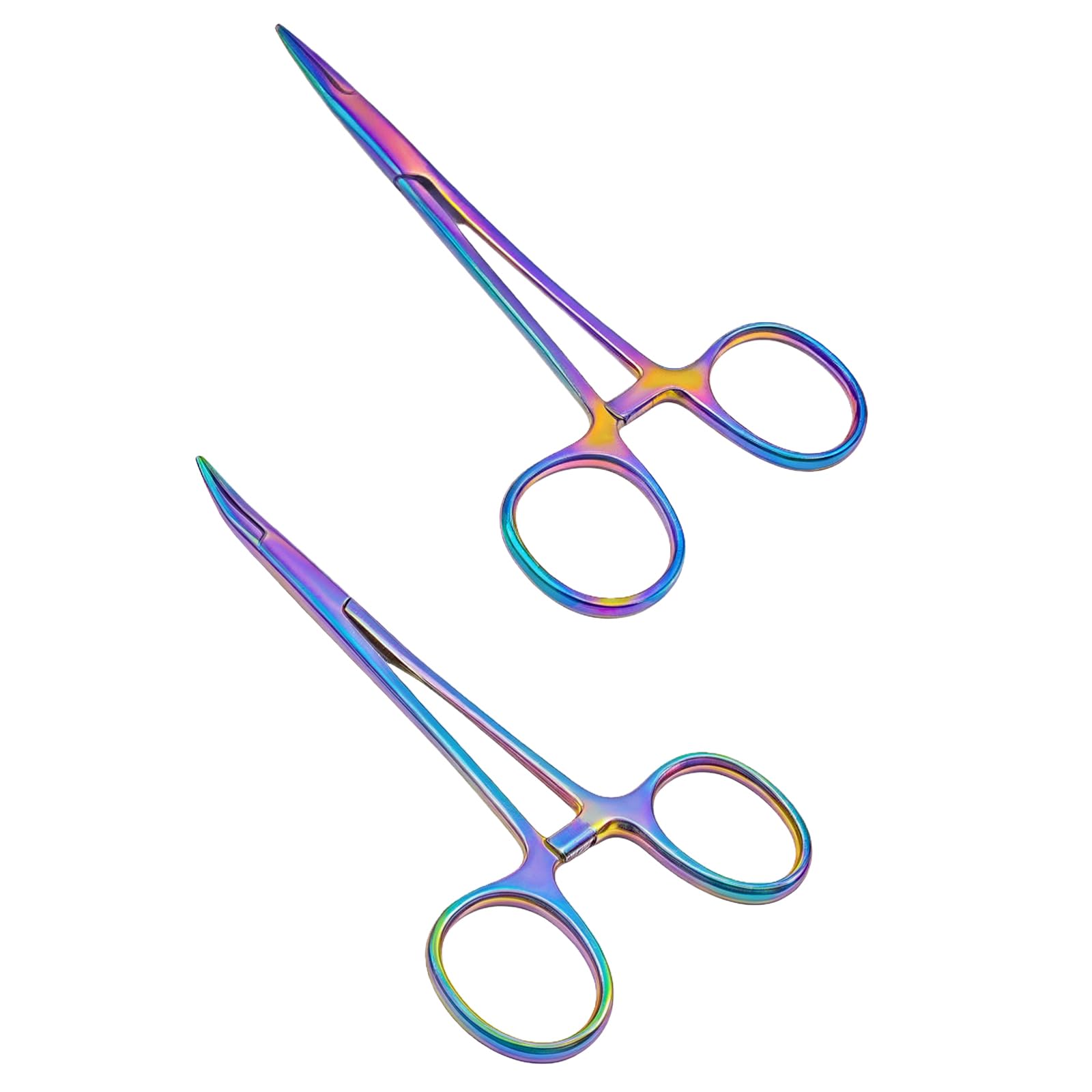 2 PCS Hemostats Curved and Straight Fishing Pliers Forceps Stainless Steel Piercing Clamp…