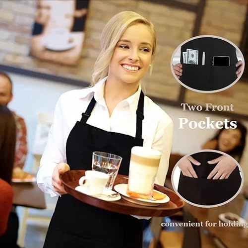 Miniatura 7 de 2 delantales de chef ajustables con 2 bolsillos, delantales de cocina para hornear, pintura para hombres y mujeres