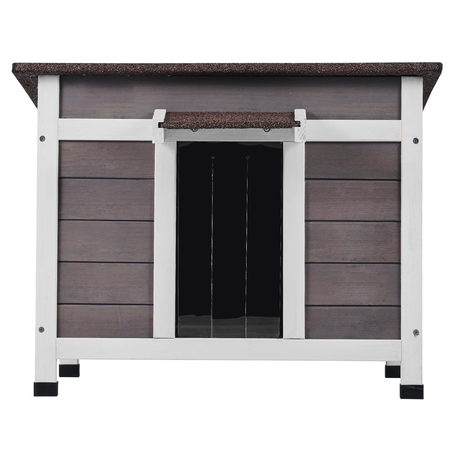 VEVOR Cuccia per Gatti da Esterno, 600x530x465 mm, Cuccia Rifugio per Gatti in Legno, Resistente alle Intemperie, Tetto Aperto, Porta a Ribalta, Capanna per Riparo per Gatti Animali Piccoli, Grigio