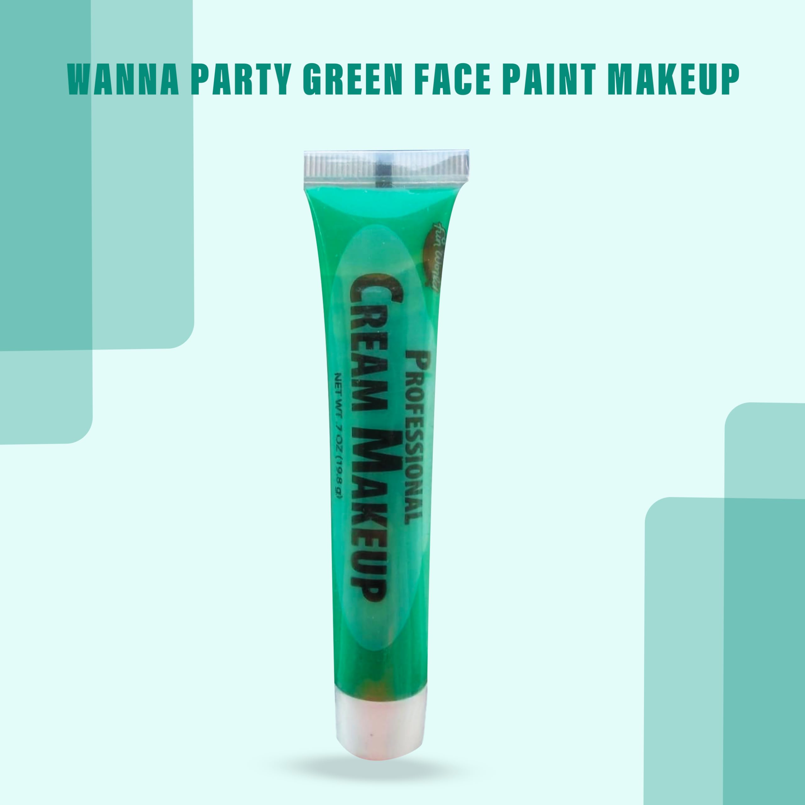 Wanna Party Green Face Paint Makeup -Easy-to-Apply & Long-Lasting - Skin Friendly-Perfect for Cosplay, Cricket Fans, Sports Events, India Flag Face Paint & Themed Parties 2