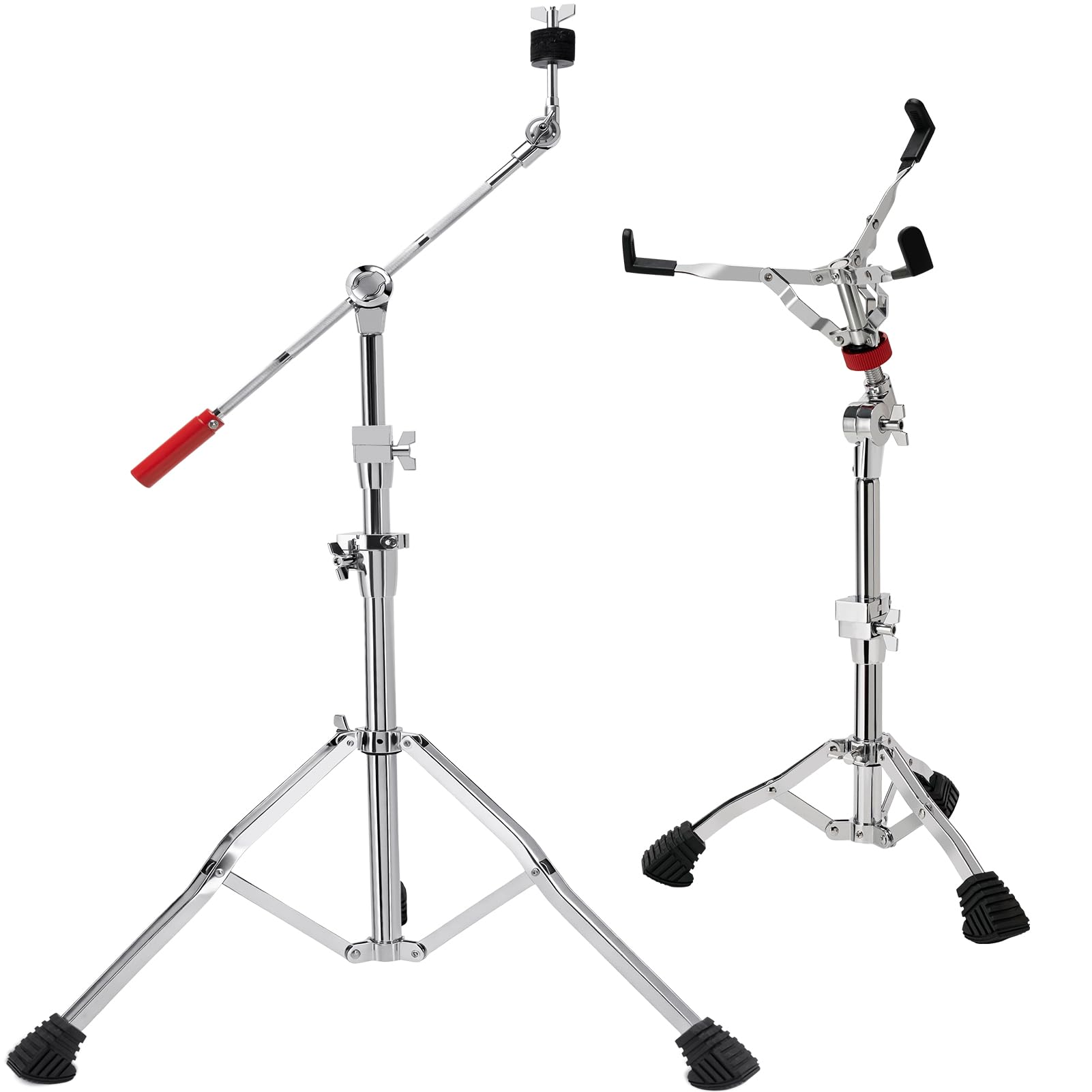 Heavy-Duty Boom/Straight Cymbal Stand &amp; Snare Drum Stand Set