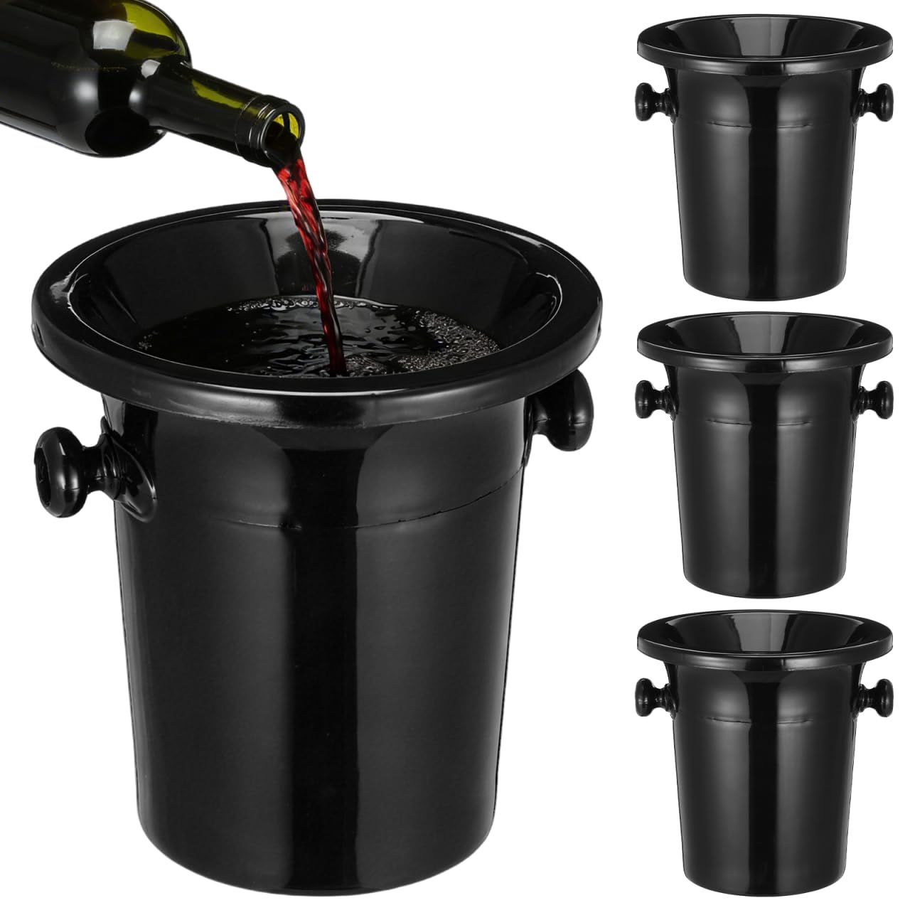DOITOOL Lot de 4 seaux de dégustation de vin avec Couvercle Amovible pour Whisky, Cocktails