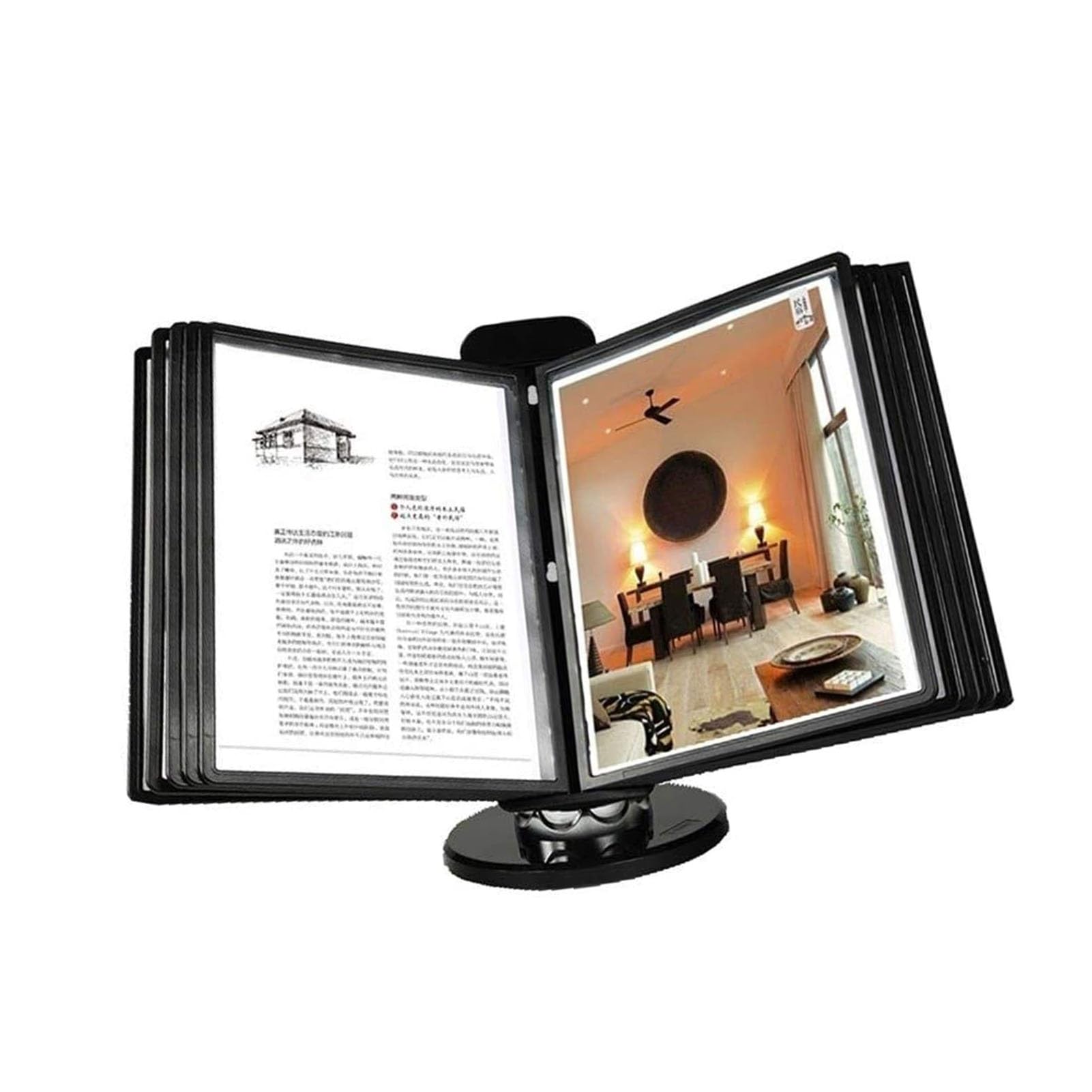 Base nera, portadocumenti da scrivania regolabile for documenti A4(20 pages)