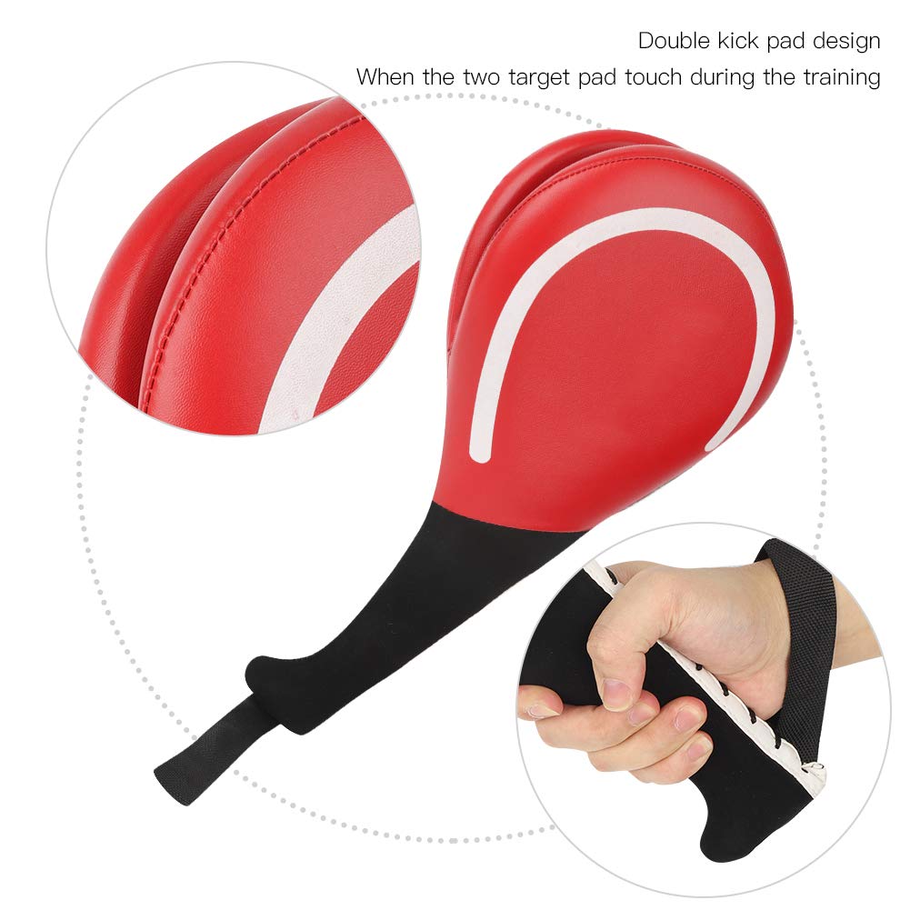 BORDSTRACT Taekwondo Kick Pads, Durevole Karate Foot Kicking Target, PU Leather Double Target Blade, Striking Pads per Kickboxing Training, Arti Marziali, Boxe, Muay Thai, Hapkido(Rosso)