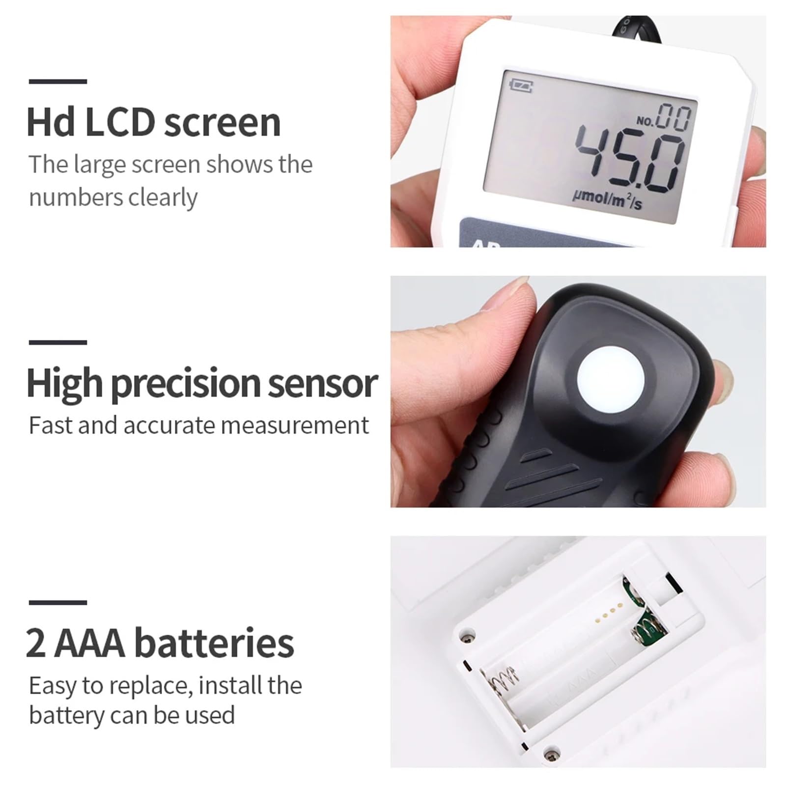 Luxmeter, APM130 PAR Meter Hochpräziser Lichtintensitätstester Digitales Lichtenergiemessrät PPFD-Messung for Pflanzenwächshäuser