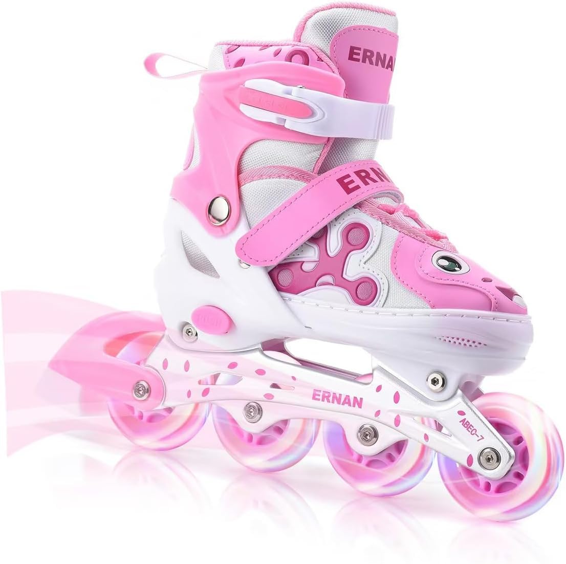 ERNAN Pattini in linea regolabili per bambini,Pattini in linea, pattini in linea per bambini con ruote illuminate, Per ragazze e ragazzi, per uso interno ed esterno
