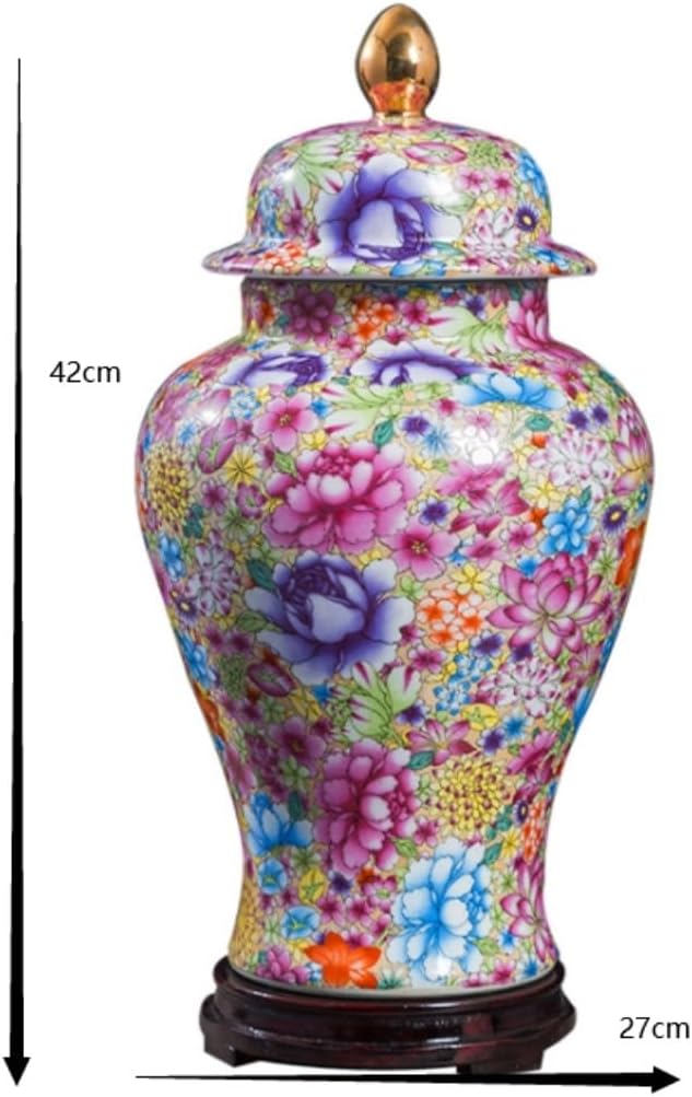 多色装飾陶器瓶