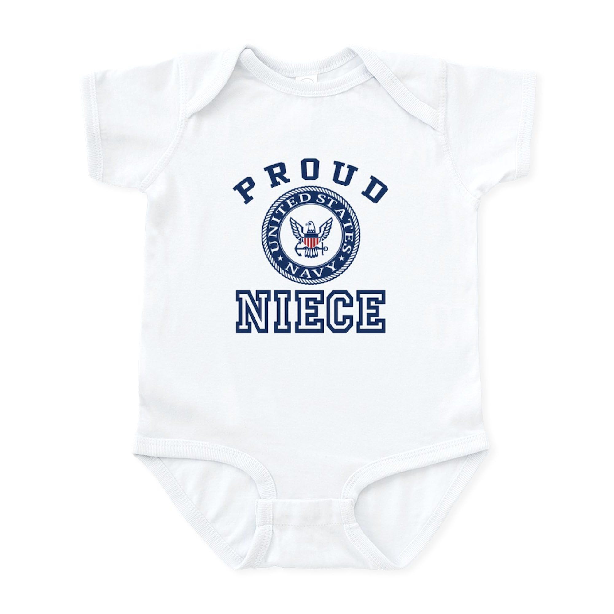 CafePress Proud US Navy Niece Infant Bodysuit Cute Infant Bodysuit Baby Romper