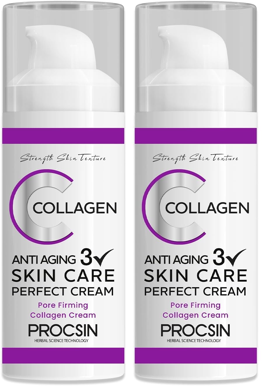 PROCSIN Anti-Aging Etkili Collagen Krem, Yaşlanma & Kırışıklık Karşıtı, Cilt Sıkılaştırıcı & Yenileyici, Günlük Bakım, 50 ML (2 paketi)