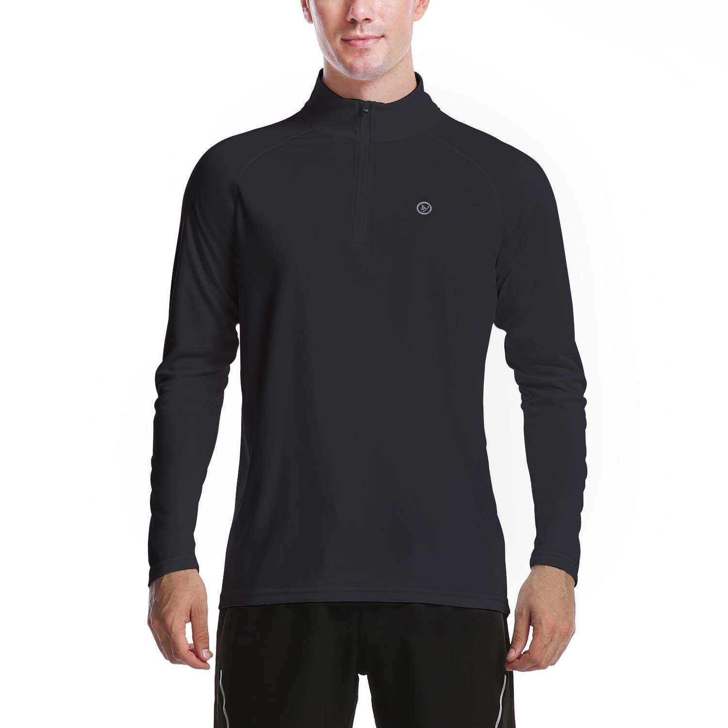 DAYOUNG Mens Zip Pullover UPF 50+ Sun Protection Long Sleeve Running Fishing Outdoors Performance T-Shirt