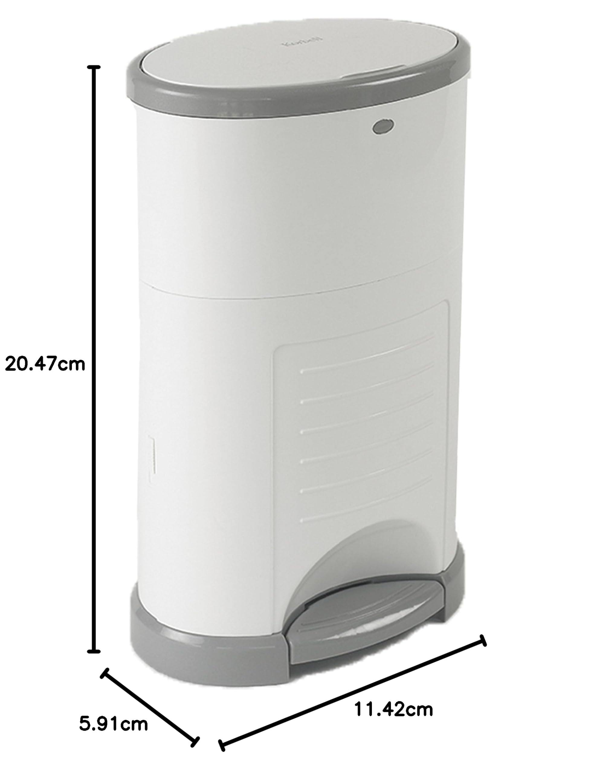 Korbell - STANDAR - Cubo de pañales - 16 L - Blanco - Económico - Ecológico - Pedal - Capacidad de 45 capas