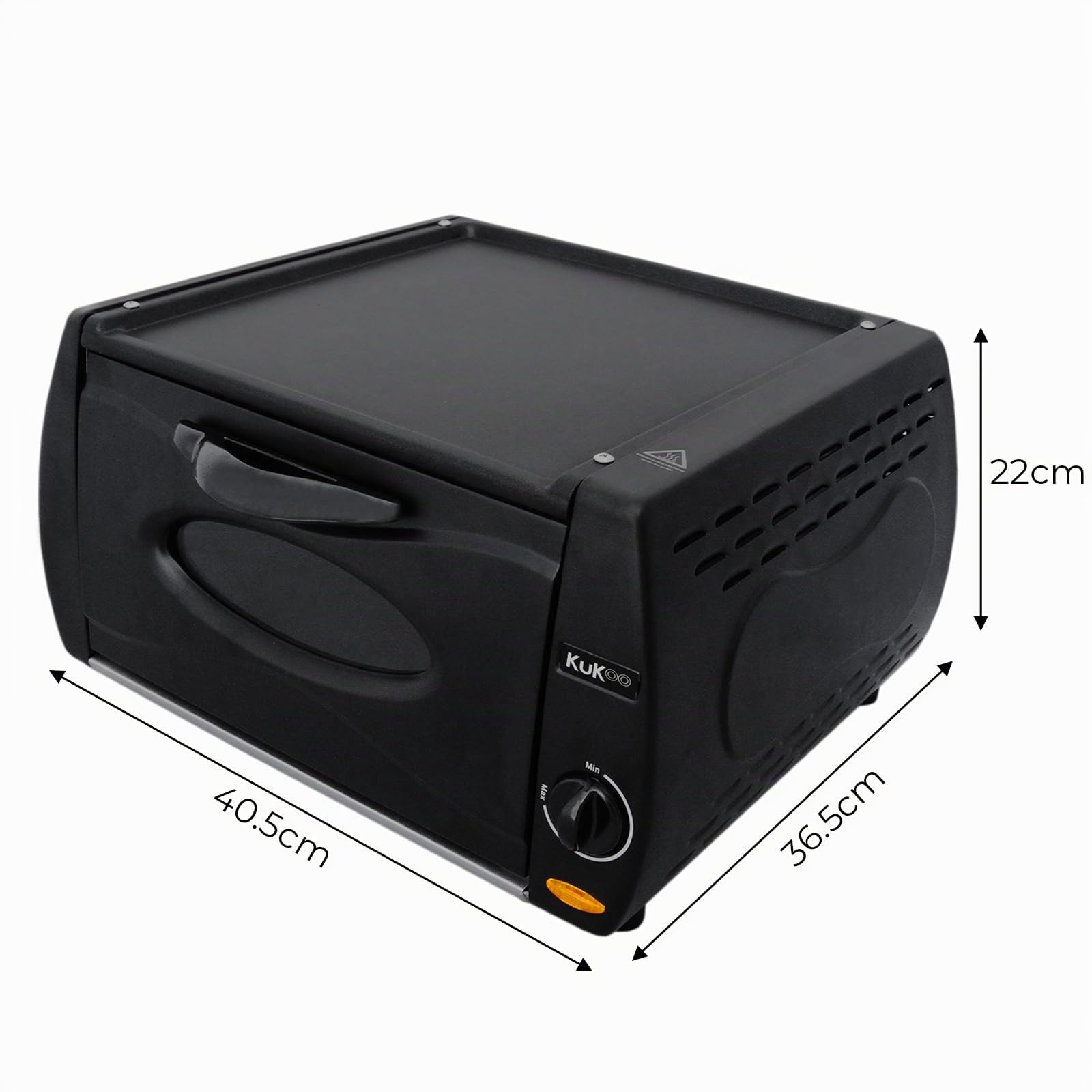 KuKoo - Mini Forno Tandoori Elettrico Fornetto per Pizza Piadine Panini con Piastra Superiore Anti Aderente per Ricette orientali Capacità 13L 2100W