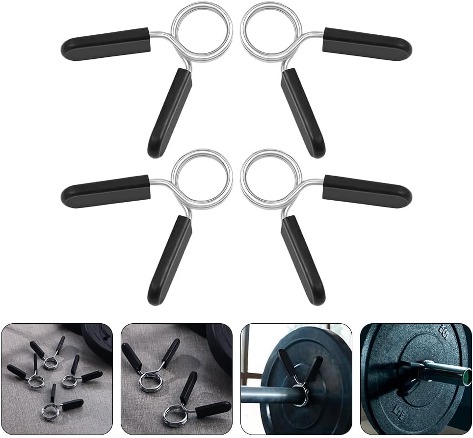 PartyKindom 4pcs Barbell Clamps Spring Clip Collars Exercise Dumbbell Collars for Gym Fitness Training : Sports & Outdoors