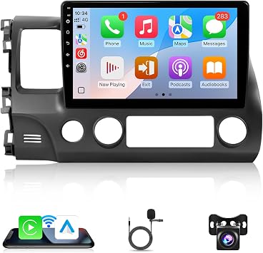 Leadfan 8 Core Radio for Honda Civic 2006-2011 JBL. Version Wireless Apple Carplay Android Auto, Upgrades 10.1" IPS Touchscreen for Honda Civic Stereo FM Bluetooth WiFi GPS Navigation AHD Camera