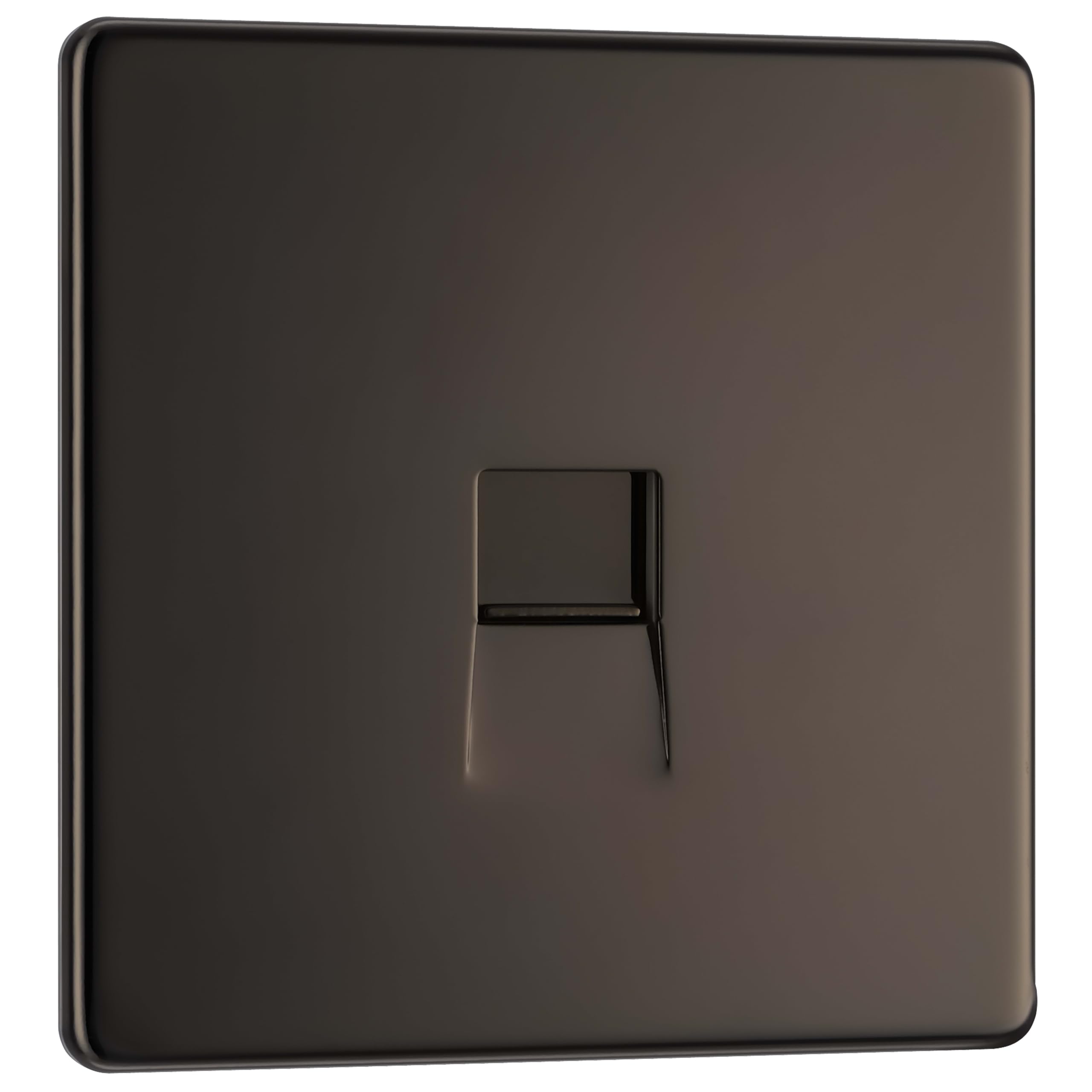 BG FBNBTM1 Screwless Flatplate Telephone Socket Master 1 Gang (Black Nickell)