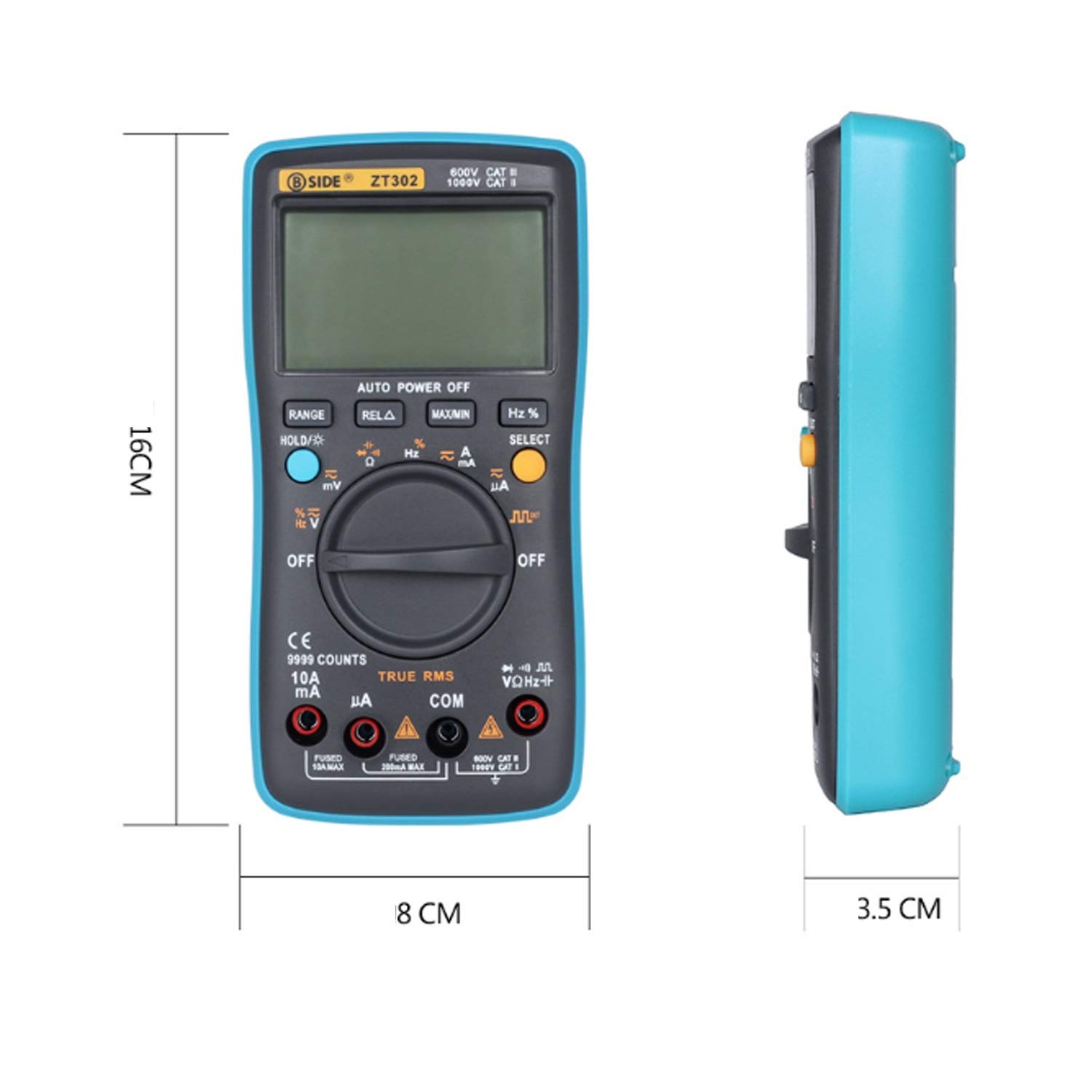 ZT302 True RMS Digital Multimetr 9999 Liczba wielofunkcyjna Tester temperatury napięcia AC/DC DMM Do laboratorium