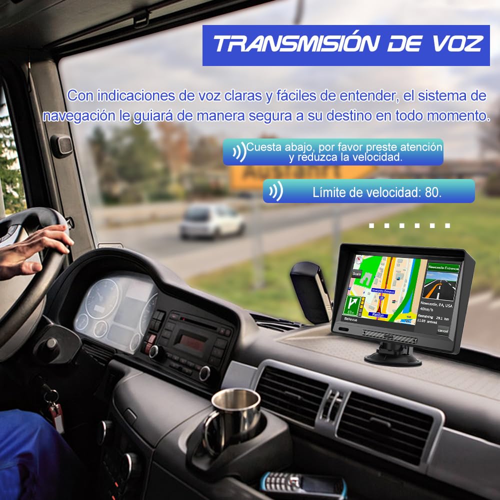 Navegador GPS Bluetooth con 9 Pulgadas para Camiones y Coches, con Visera y Actualizaciones de Mapas de Europa para Toda la Vida — view 3