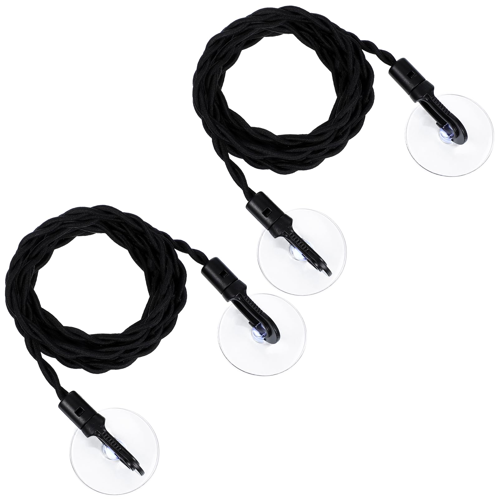 2 Pack Travel Clothesline, Portable Clothes Line Black Retractable Clothesline with Hooks and Suction Cups Camping Accessories Cruise Essentials for Outdoor and Indoor Use