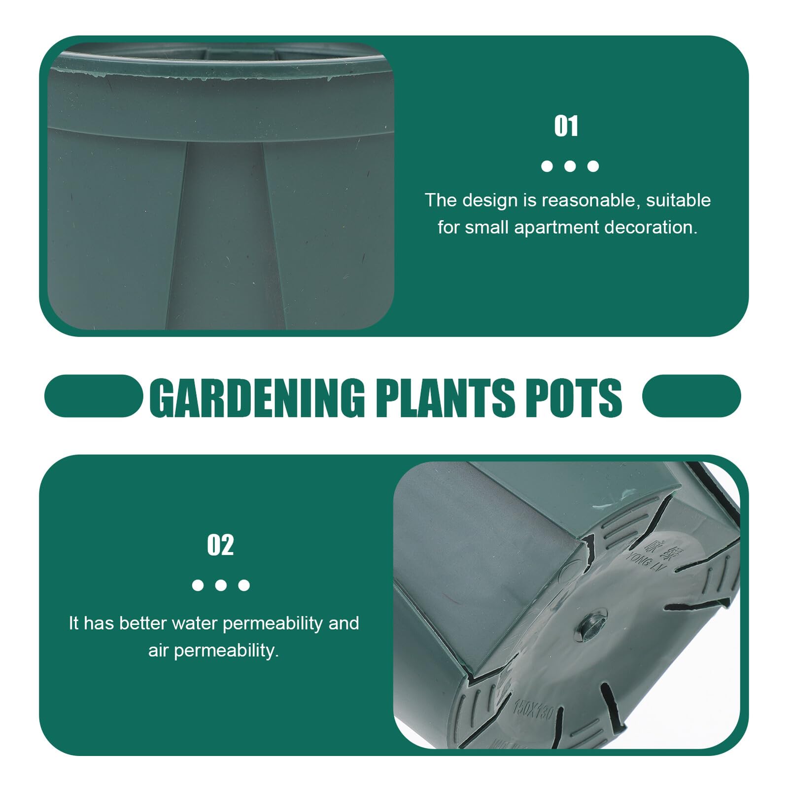 5 Pièces Contrôle Racines Pot de Fleurs Rond Conteneur Plastique Ventilé pour Plantes Vertes Adapté Orchidées Rosiers et Scindapsus Intérieur et Extérieur Balcon et Jardin
