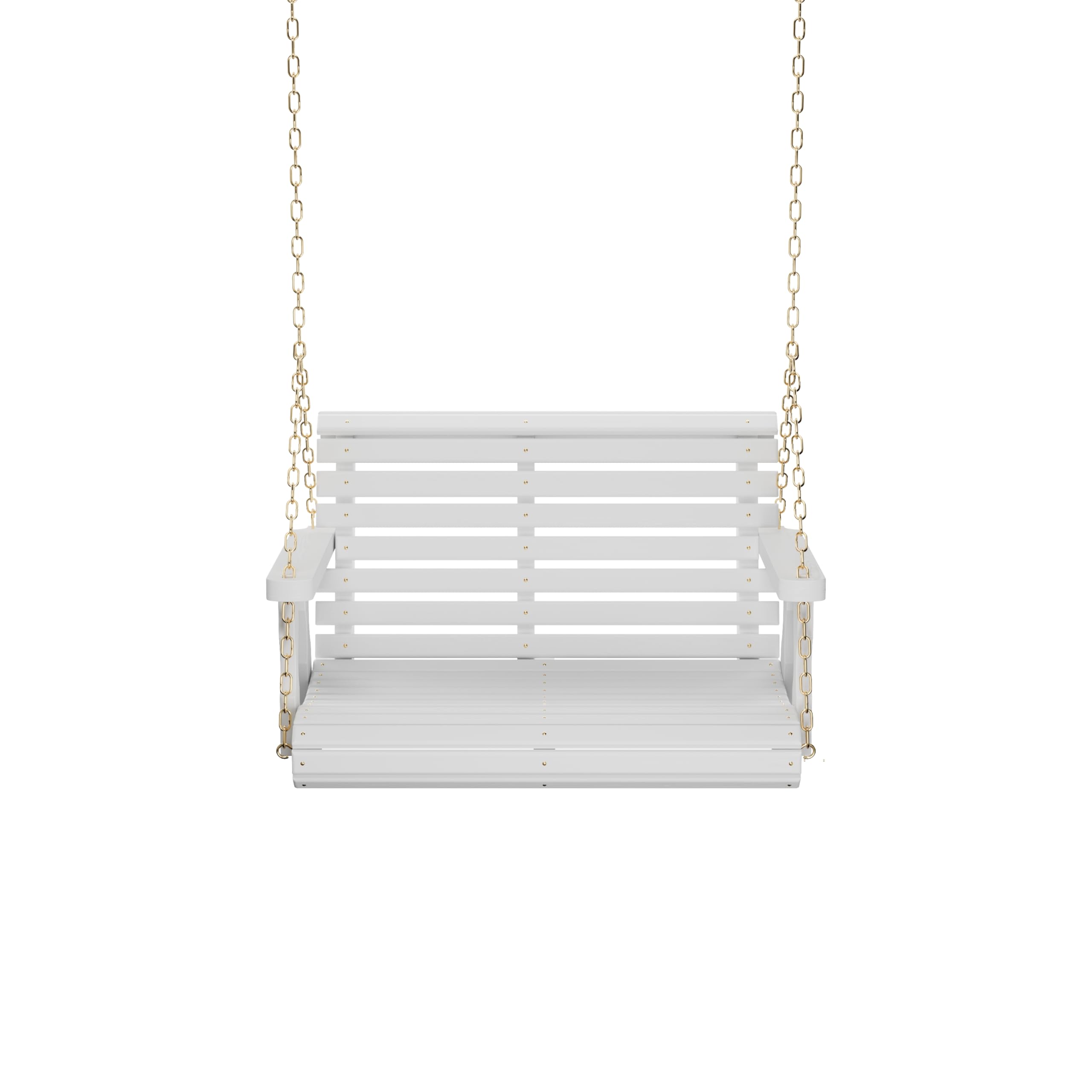 Amish Casual Heavy Duty 700 Lb Capacity Porch Swing (3 Foot, Semi-Solid White Stain) – Wooden Outdoor Roll Back Swing with Hanging Chains – Amish Made in the USA