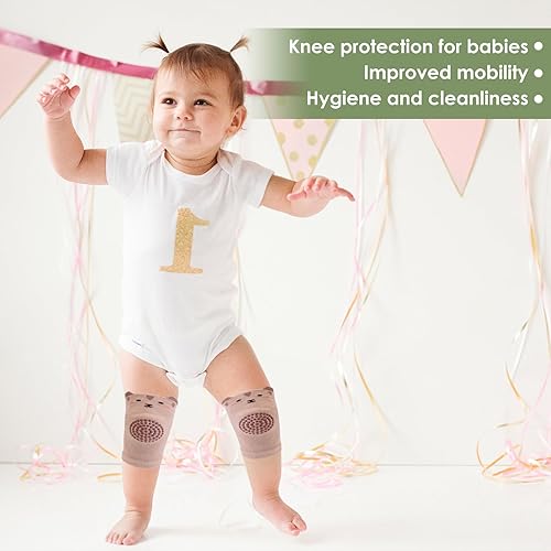 Miniatura 2 de Rodilleras para bebés (5 pares) para gatear, rodilleras para niños y niñas, 3, 6 y 12 meses, imprescindibles para bebés
