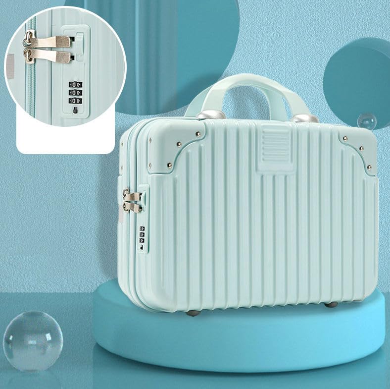Image of Makeup Case Suitcase, Mini Bag, Mini Hard Shell Travel Luggage, Women Portable Water Proof Carrying Suitcase, Organizer Bag, Small Hard Shell Cosmetic Lugge Bag, Water Proof (B-Pista)